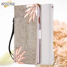 KISSCASE Люкс Флип Чехол Для iPhone 6 6 S Плюс Bling цветок Rhinston Алмазная Личи Кожаный Чехол Стенд Слот Для Карт Памяти Девчушки бумажник