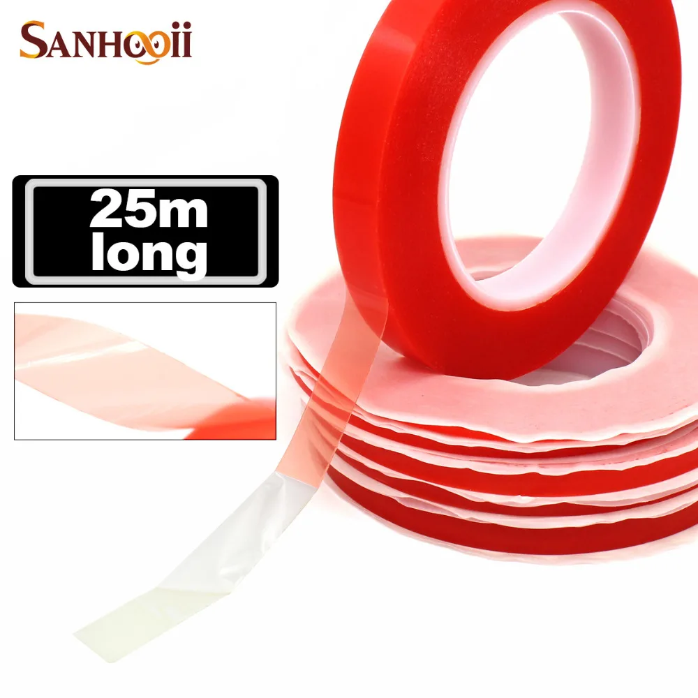 

SANHOOII 25M 0.2mm for DIY PCB LCD Phone Touch Screen Heat Resistant Double-sided Transparent Sticker PET Acrylic Adhesive Tape