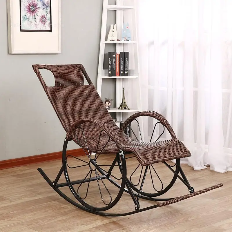 

Rocking Chair Recliner Rocking Chair Balcony Recliner Chair Adult Folding Lunch Break Siesta Leisure Elderly Chair