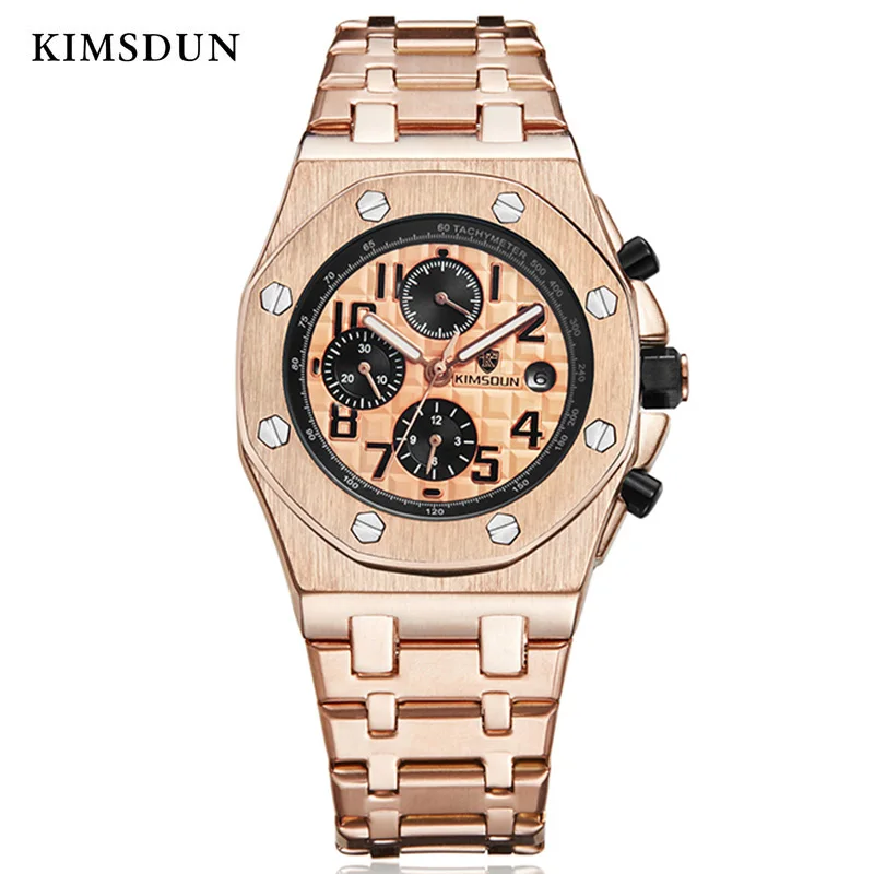 

KIMSDUN automatic watch men Automatic Self-Wind 3Bar Water Resistant Stainless Steel strap fashion luxury brand Reloj de hombre