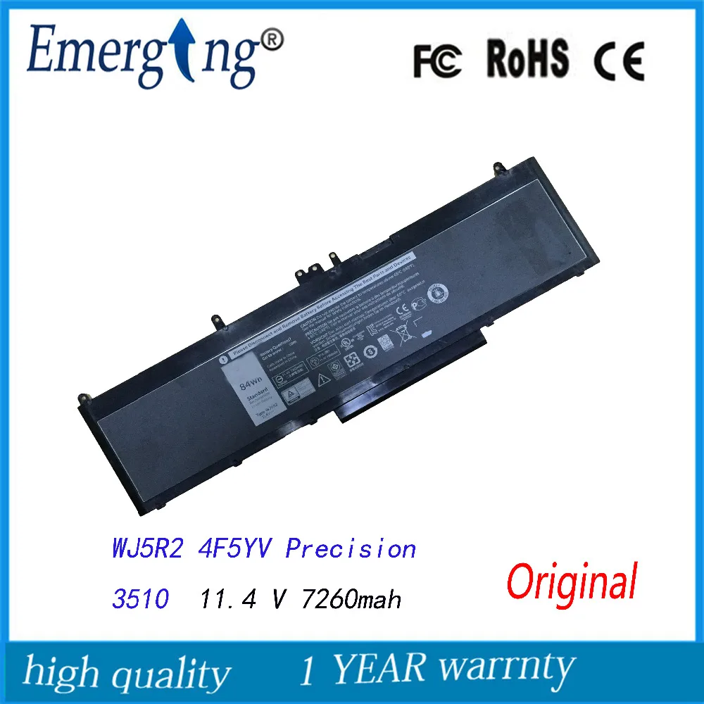 11,4 V 7260Mah аккумулятор для ноутбука Dell Precision 3510 WJ5R2 4F5YV