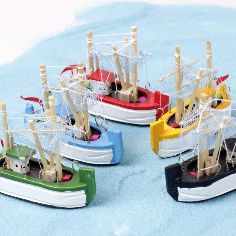 Pesca Barco Velero de madera Miniatura de Hadas Jardín Casas Casero