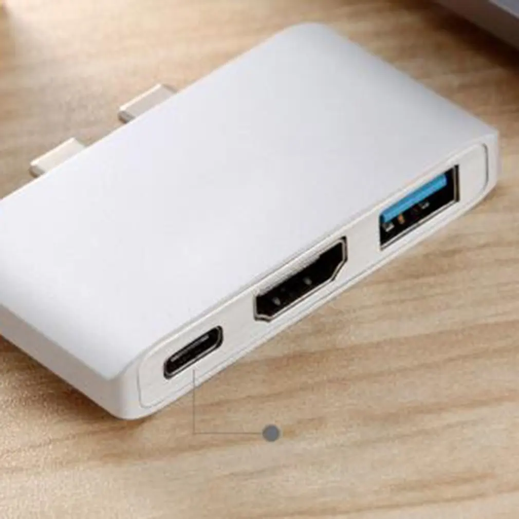 Двойной type-c поворот HDMI три в одном конверсионный адаптер для Apple ноутбук Mac поворот HD 4 k адаптер Универсальный