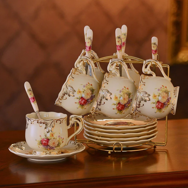 Yolife Ceramic Cups And Saucers Bone China Ivory Coffee Cup Set Yolife Ceramic Cups And Saucers Bone China Ivory Coffee Cup Set British Afternoon Black Tea