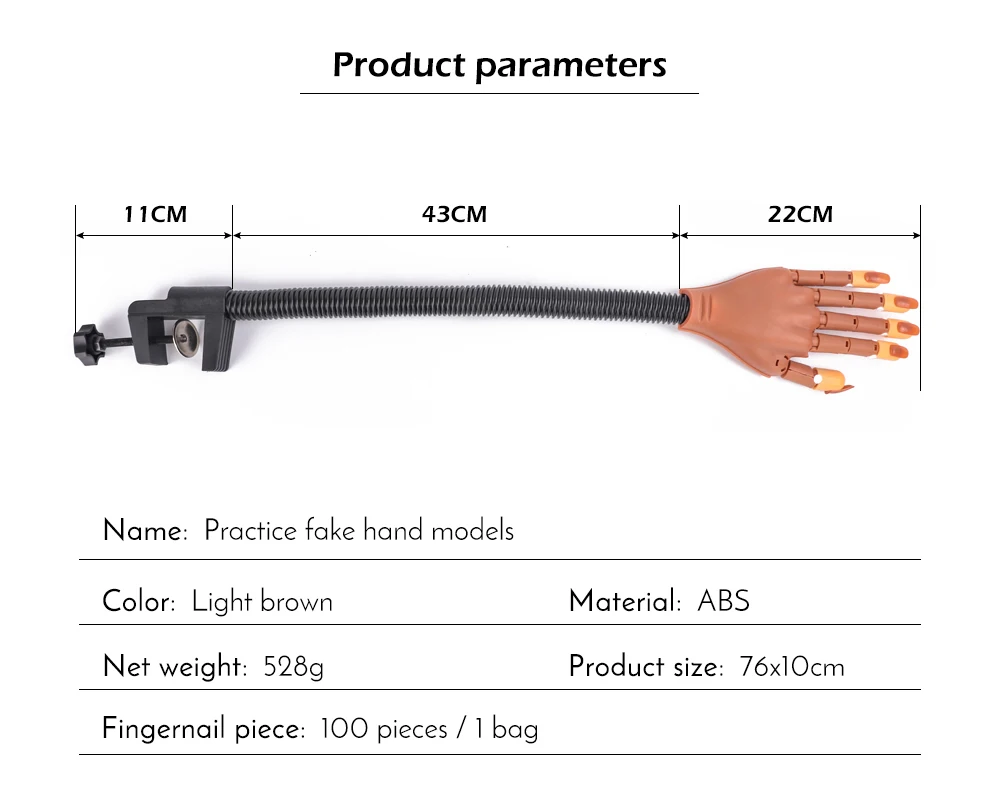 Профессиональный 1 практичный ручной+ 100 шт. Маникюрный Инструмент для нейл-арта ручной инструмент Регулируемый дизайн ногтей модель Руки DIY Маникюрный Инструмент для обучения