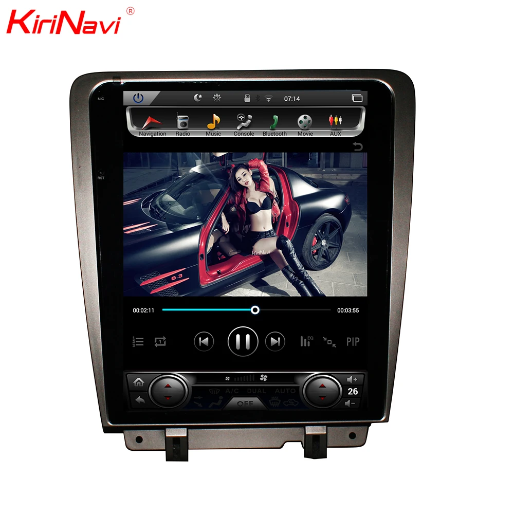 

KiriNavi Android 8.1 Vertical Screen Tesla Style 12.1 Inch Car Radio autoradio For Ford Mustang GPS Navigation Touch Screen wifi