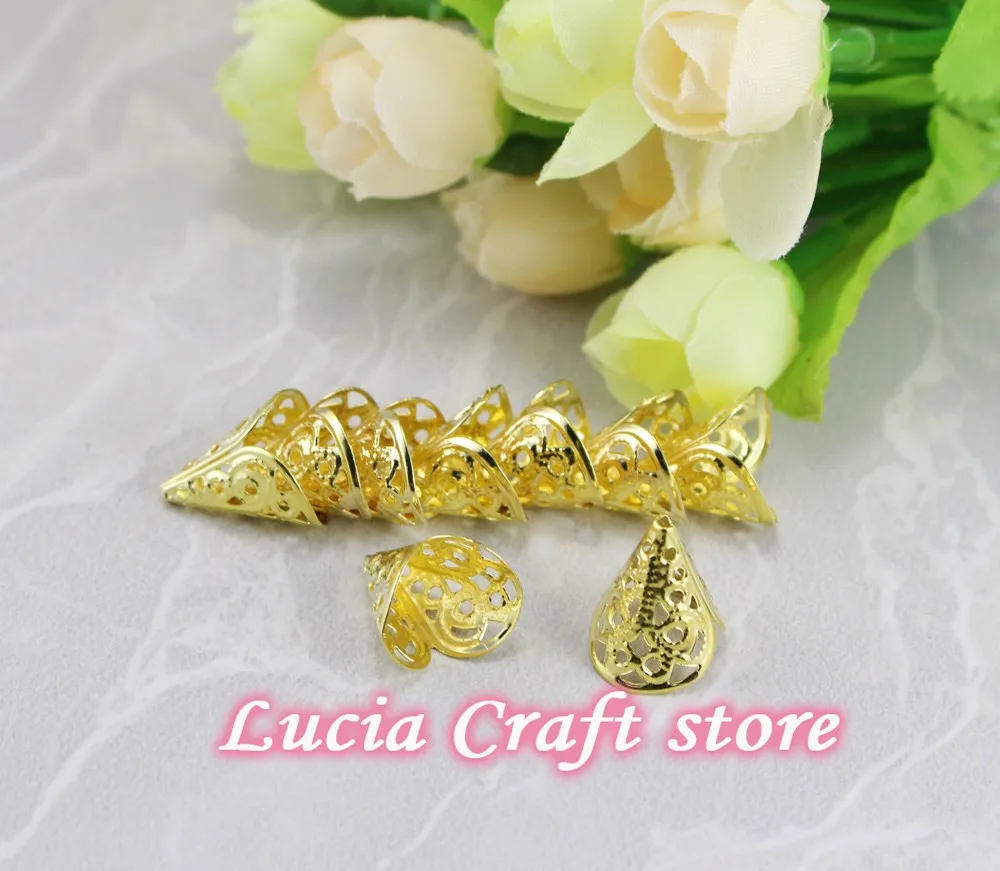 Lucia crafts 16*11 мм серебро/золото 24 шт. винтажный металлический цветок Торус G0508