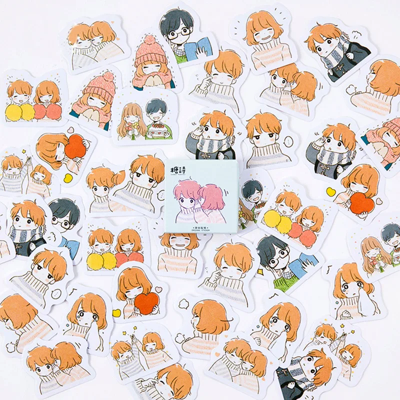 

Korean Stationery 45 pcs/box Creative Smart Warm PVC Stickers Decorative Cute Kawaii Sticky Paper For Home Decoration Diary