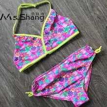 Детский купальник из двух предметов для девочек 8-16 лет, детский купальник с принтом для девочек-подростков, купальный костюм для девочек, милые детские купальники с бикини