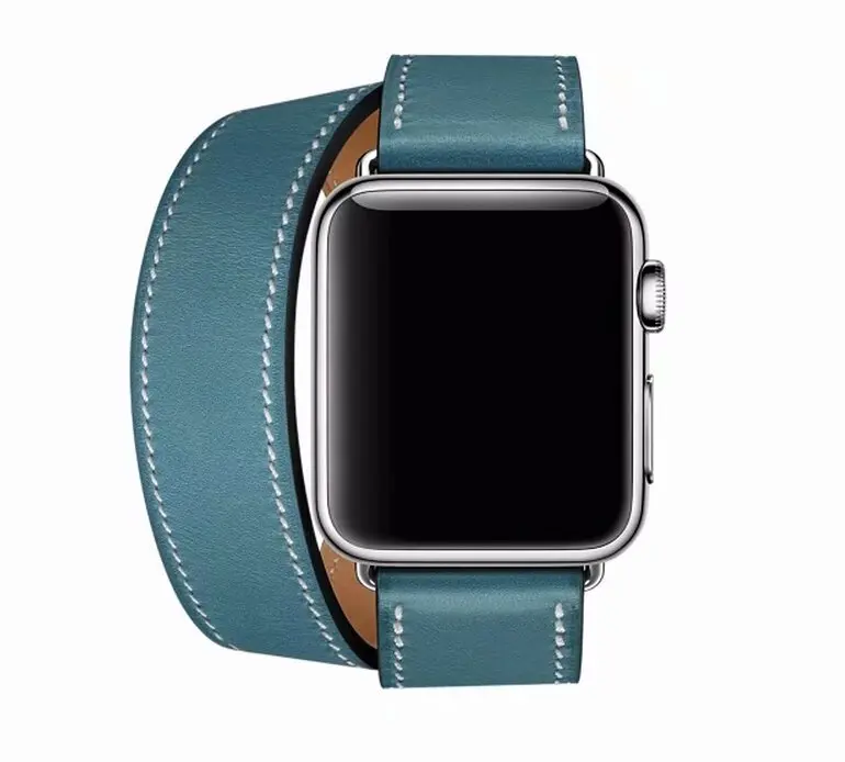 fashion Leather loop for iwatch Series 4 2 3 1 for Apple Watch band Strap Double Tour Extra Long 38mm 42mm 40mm 44mmseries 5