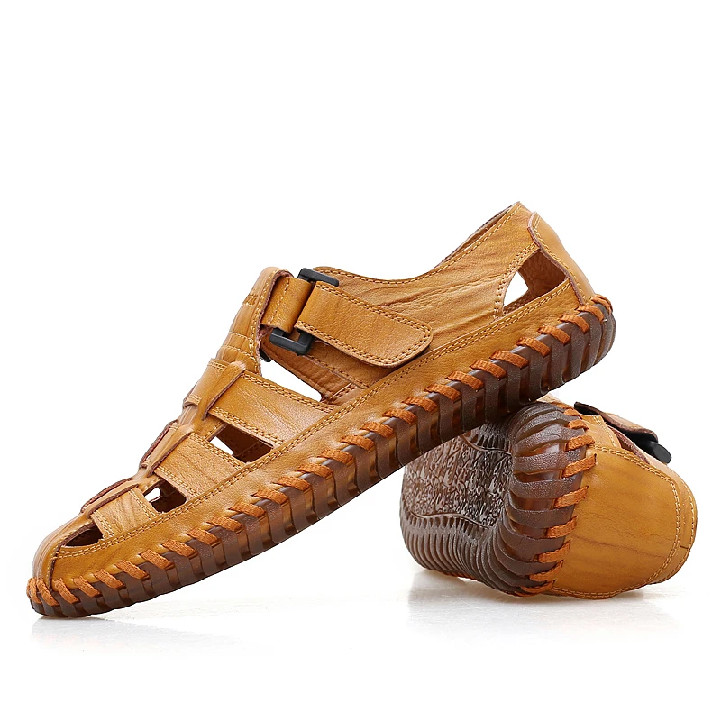 VANCAT New Summer Men Sandals 2019 Leisure Beach Men Shoes High Quality Genuine Leather Sandals The Men's Sandals Big size 39-47 VANCAT New Summer Men Sandals 2019 Leisure Beach Men Shoes High Quality Genuine Leather Sandals The Men's Sandals Big size 39-47