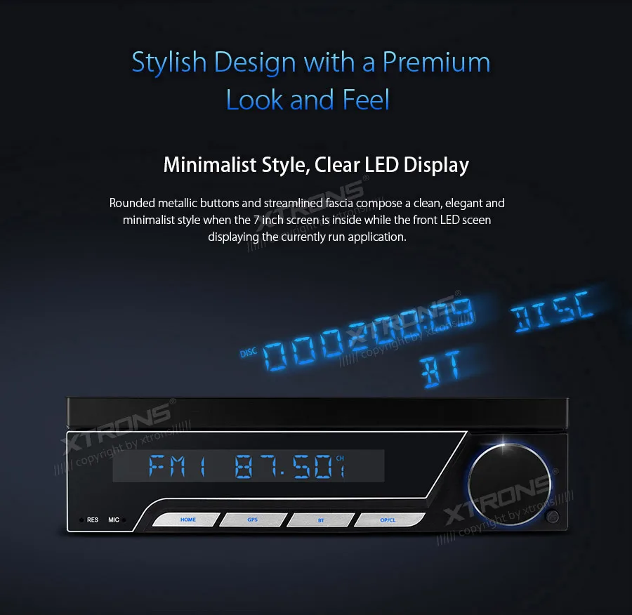 Discount 7" Universal 1 Din Car DVD Player Digital Motorized Detachable Face Panel Auto Radio GPS Navigation DAB+ Autoradio Stereo 4