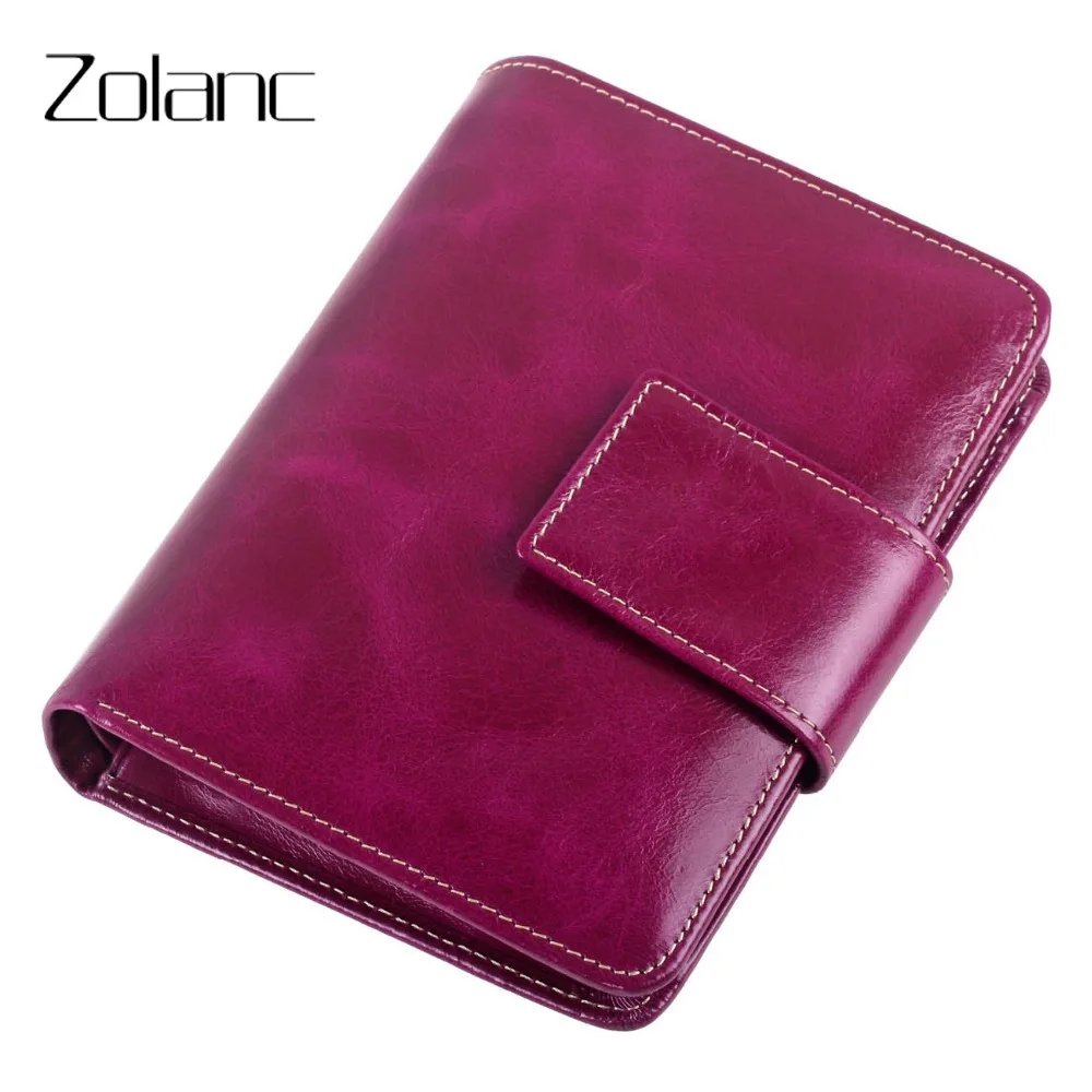 

Zolanc Genuine Leather Woman Wallet Long Section Wallet Retro Oil Wax Cowhide Women's Purse Design Clutch For Women