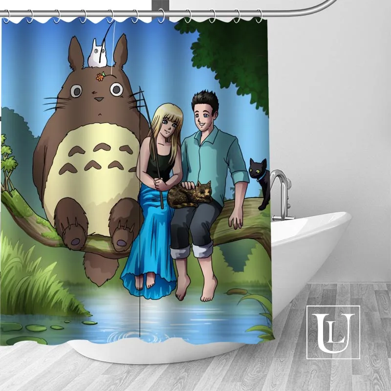 Большая распродажа новинка Современная душевая занавеска My Neighbor Totoro с крючками