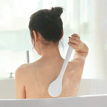 

4 color long handle soft hair bath brush mud back brush soft natural bristles SPA exquisite shower brush deep cleaning