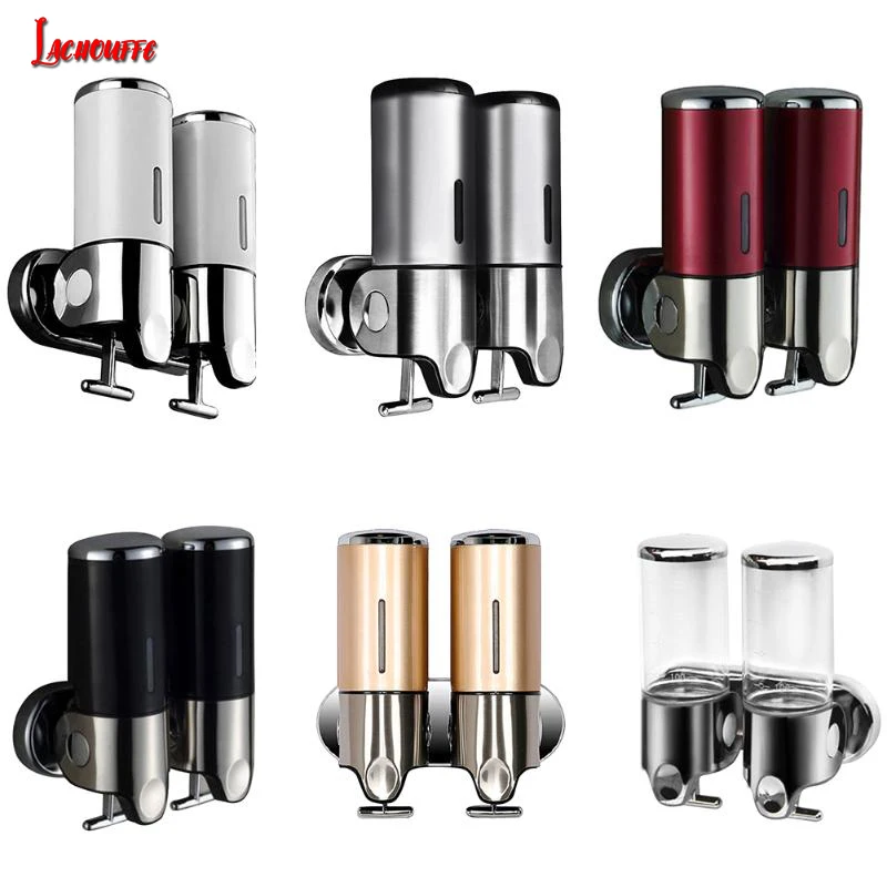 

Bathroom Wall Mount Soap Dispensers Hand Pump Double Shampoo Soap Dispenser Soap Container Dropshipping