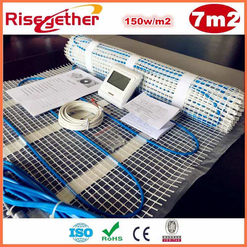 Sale 7m2 Self adhesive Double Conductor Heating Cable Mats 150w/m2 230V