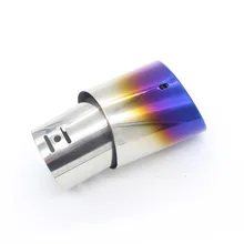 Dongzhen 1pcs Auto Car Grilled Blue Exhaust Muffler Tail Stainless Steel Pipe Chrome Trim For Ford Focus Car Rear Tail Throat