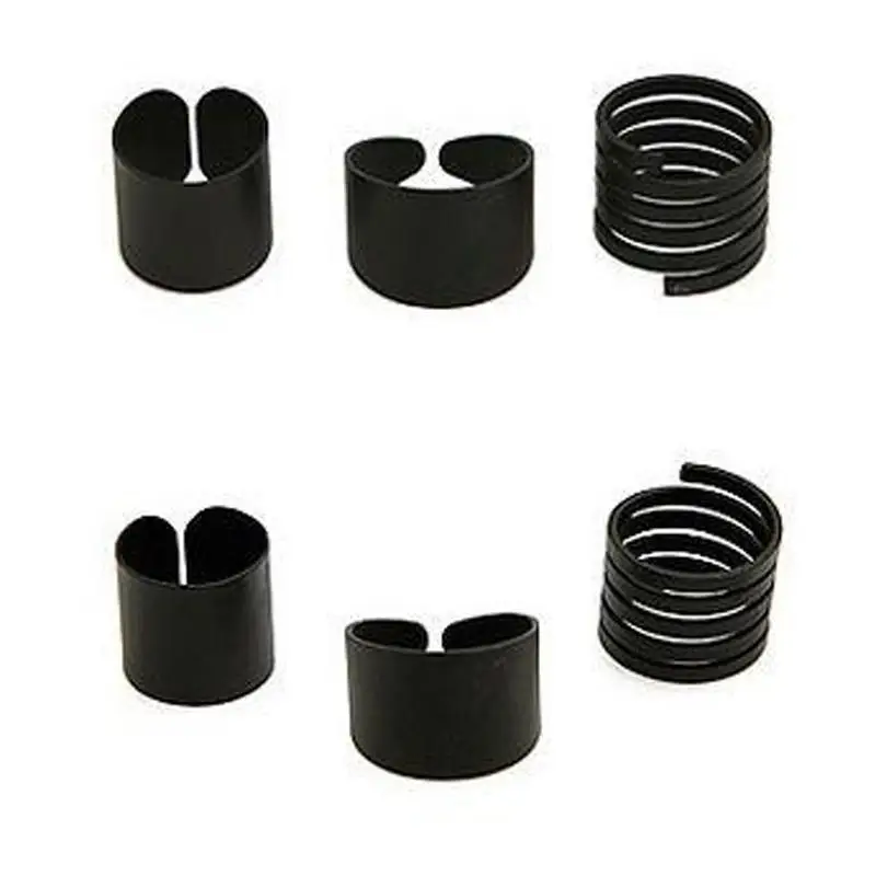 

QianBei Wholesale 3 pcs Women's Ring Set Punk Rock Jewelry For Party Gifts Black Stack Plain Above Knuckle Band Mini Rings
