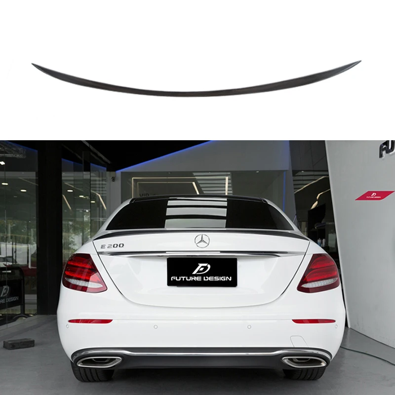 

For Mercedes W213 spoiler E Class 4-Door Sedan E200 E220 E250 E300 Carbon Fiber Rear Trunk Spoiler Wings E63 Style 2016 - UP