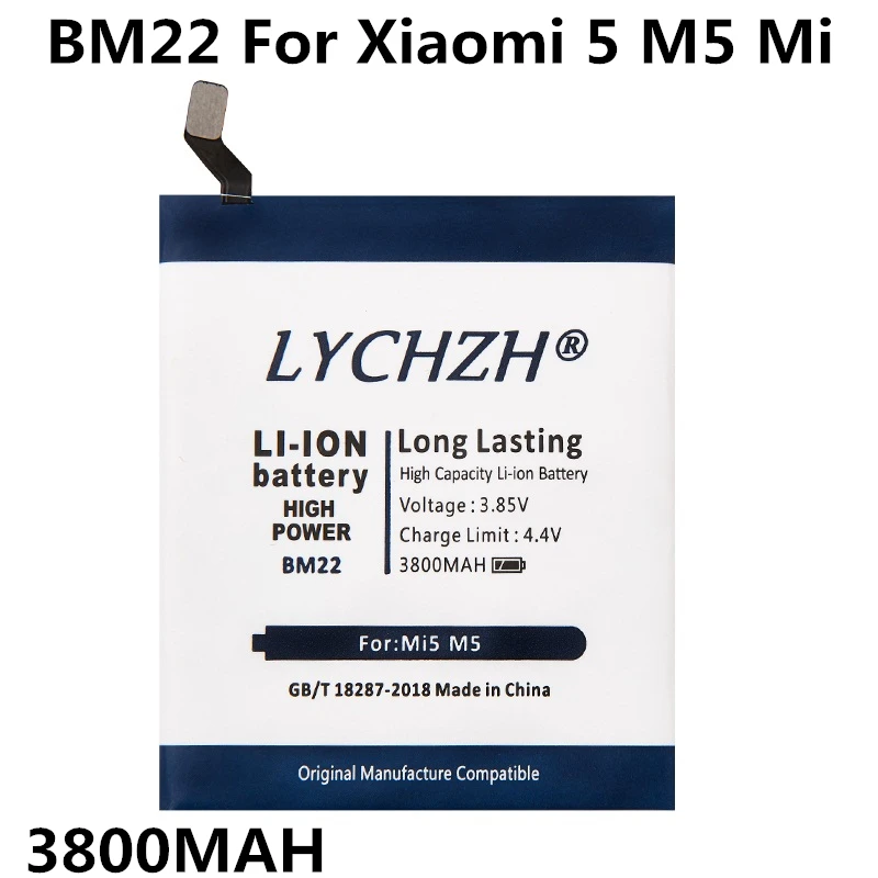 

BM22 Batteries 100% new Original Battery BM22 For Xiaomi Mi5 Mi 5 Replacement Battery 3800mAh High Capacity Phone Batteries