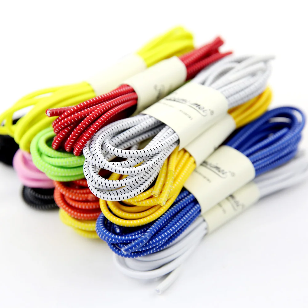 Stretching Lock lace 23 colors a pair Of Locking Shoe Laces Elastic Sneaker Shoelaces Shoestrings Running/Jogging/Triathlon