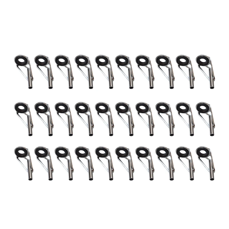 30pcs Set Fishing Rod Guides Tips Top Casting Iron Ring For Saltwater Accessory 