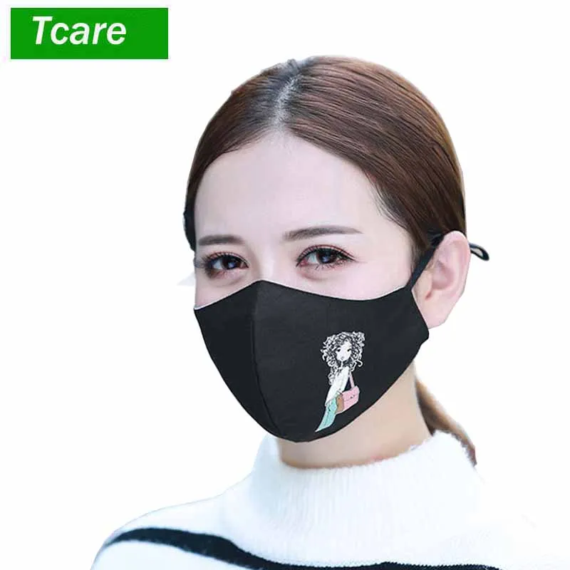 

1Pcs Fashion Girls Face Mouth Mask Anti Dust Mask Filter Windproof Mouth-muffle Bacteria Proof Flu Face Masks Care Reusable