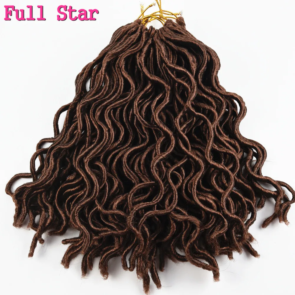 Полная звезда 1" и 14" Faux locs Curly 3 шт 24 корня синтетические волосы 100 г низкотемпературное волокно косы с крючком наращивание волос