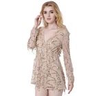 $31.81! 2017 summer Romper women dress Sexy V-neck white black lace mesh sequin Bling Elegant short women overalls vestidos Cheap 2017 summer Romper women dress Sexy V-neck white black lace mesh sequin Bling Elegant short women overalls vestidos