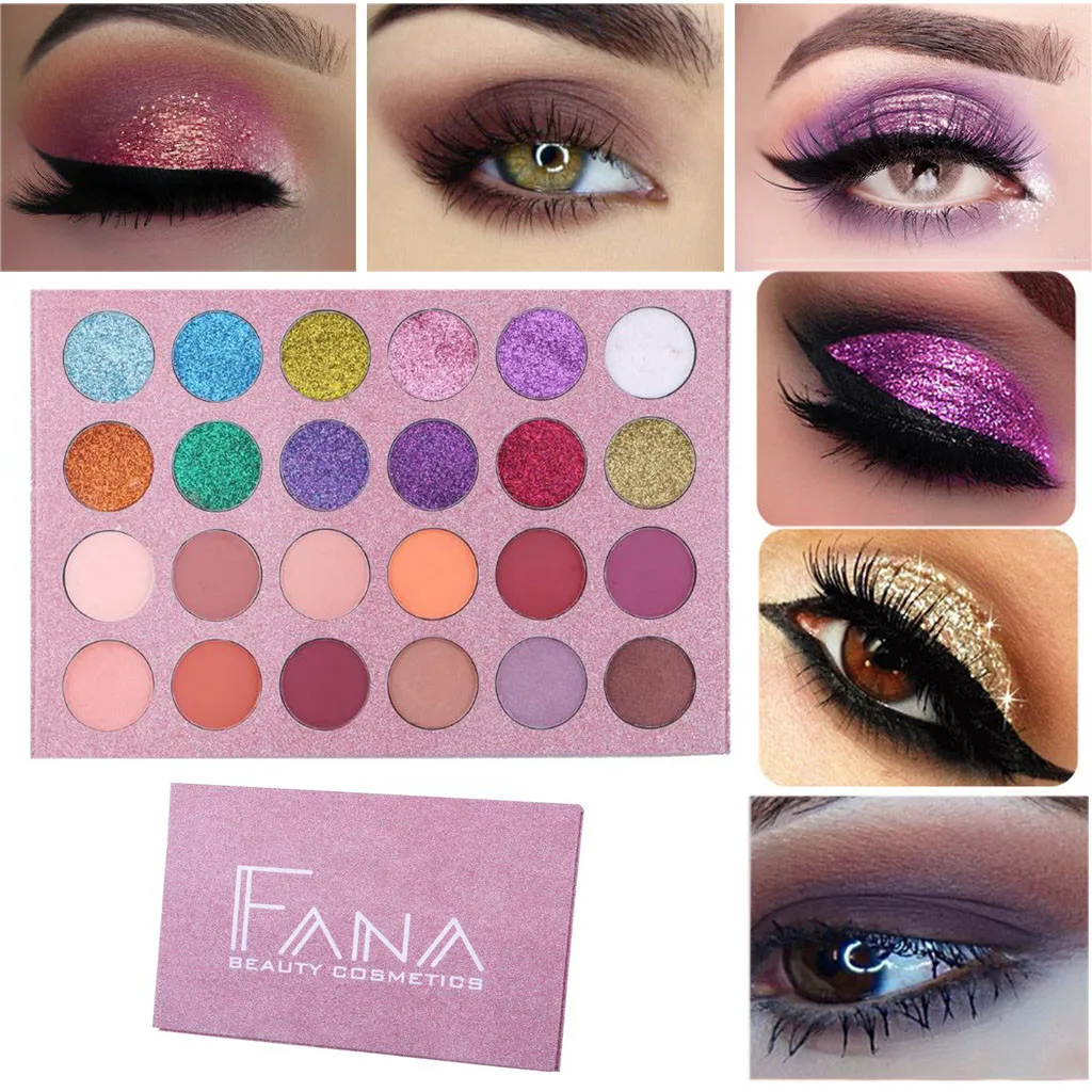 

Portable 24 Colors shimmer and shine Eyeshadow Highlight Face Eyeshadow Highlighter Powder Makeup Pearl Metallic Eyeshadow