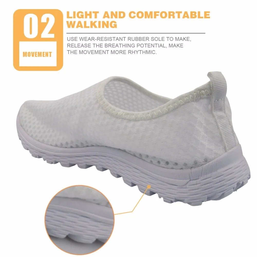 Cheap INSTANTARTS 2018 Summer Women Slip on Flat Shoes Nursing Pattern Breathable Ladies Sneaker Shoes Fashion Air Mesh Woman Flats