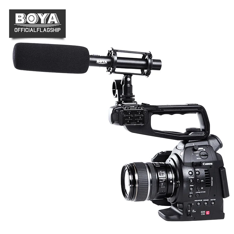 

BOYA BY-PVM1000 Professional DSLR Condenser Shotgun Microphone 3-pin XLR Output Video Mic for Canon Nikon Sony DSLR Cameras