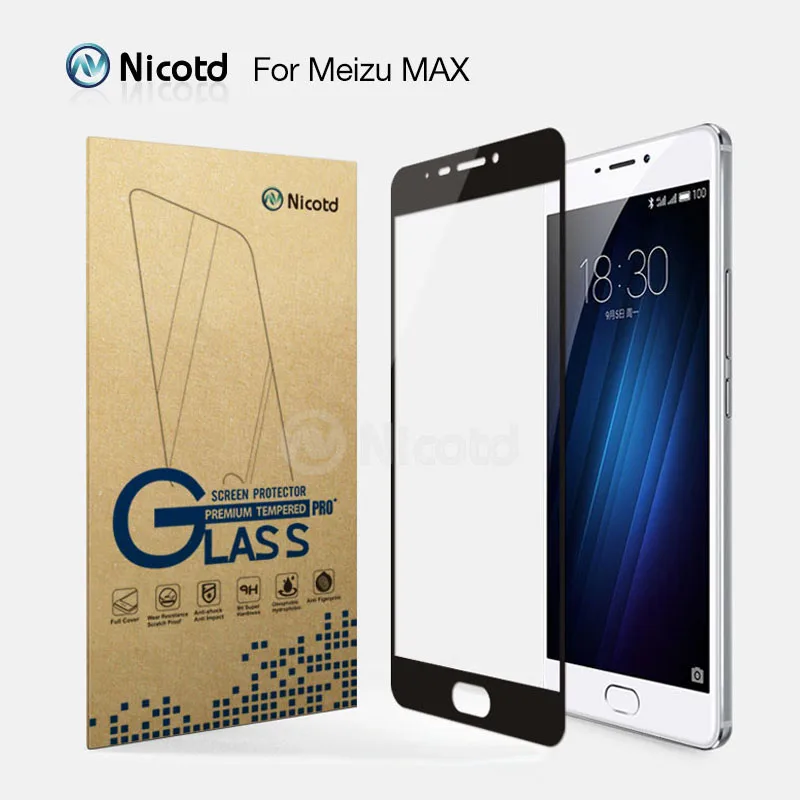 Для Meizu M3 MAX nicodd 9H полное покрытие закаленное стекло для защита экрана защитное