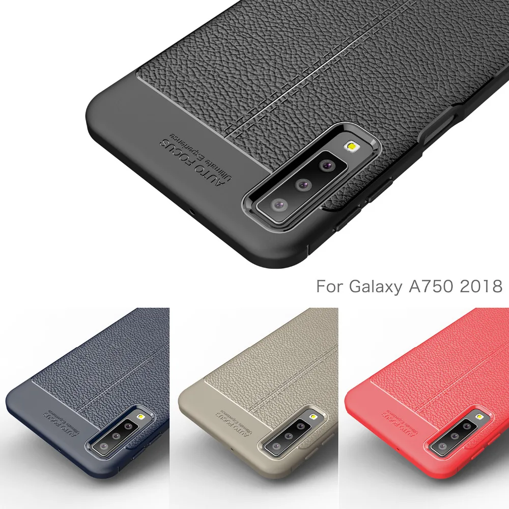 Case For Samsung Galaxy A7 2018 A750 Silicone Carbon Fiber Soft Back