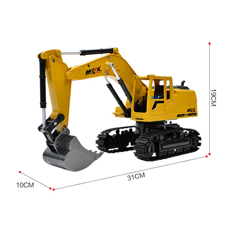 2.4G 1:24 8CH Simulation RC Excavator Toys With Music And Light USB Charging RC Truck Engineering Tractor Toys Gifts For Kids