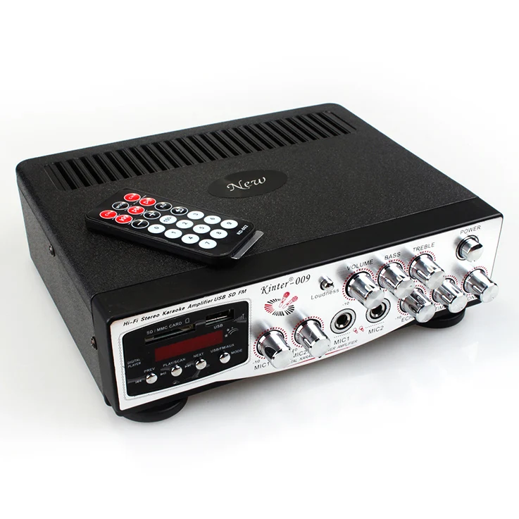 2-channel remote control home AMP AC220V 009 Karaoke digital audio amplifier Support USB SD FM radio microphone input