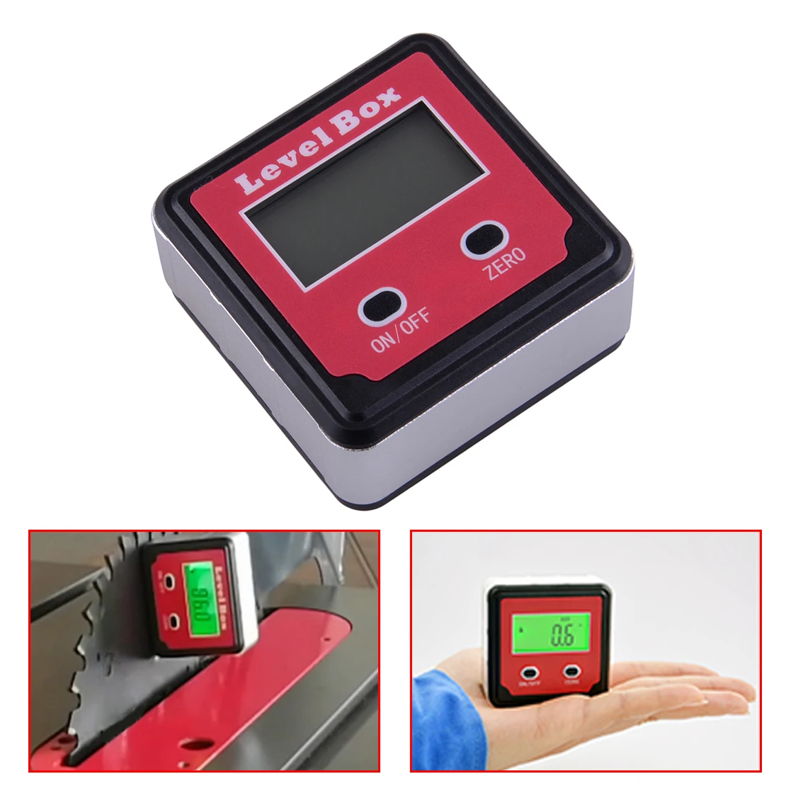  CITALL Red Magnetic LCD Digital Inclinometer Spirit Level Protractor Angle Finder Gauge Meter Bevel