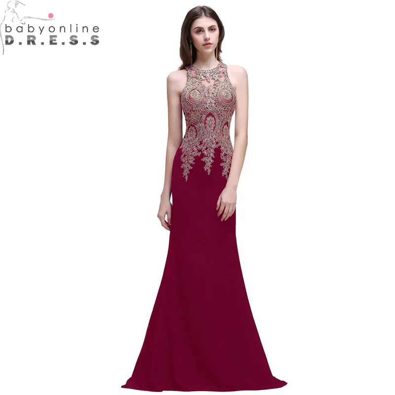 

Elegant Plus Size Burgundy Mermaid Lace Prom Dresses Long Sexy Transparent Appliques Beaded Prom Gown Vestido de Festa Longo