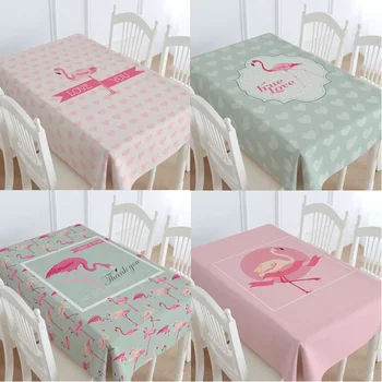 

Concise Continuous System Flamingo Cotton Linen Art Restaurant Tablecloth Table Cloth Hotel Thickening Café Tea Table Cloth