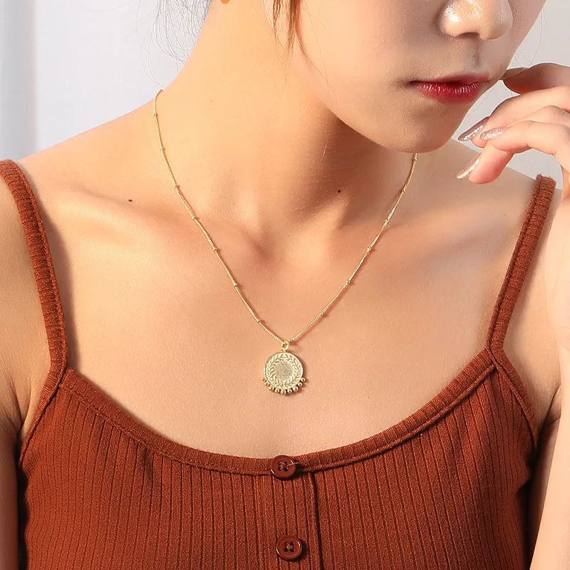 

Silvology 925 Sterling Silver Olive Branch Peace Necklace Original Gold Round Bead Side Fashionable Pendant Necklace 925 Jewelry