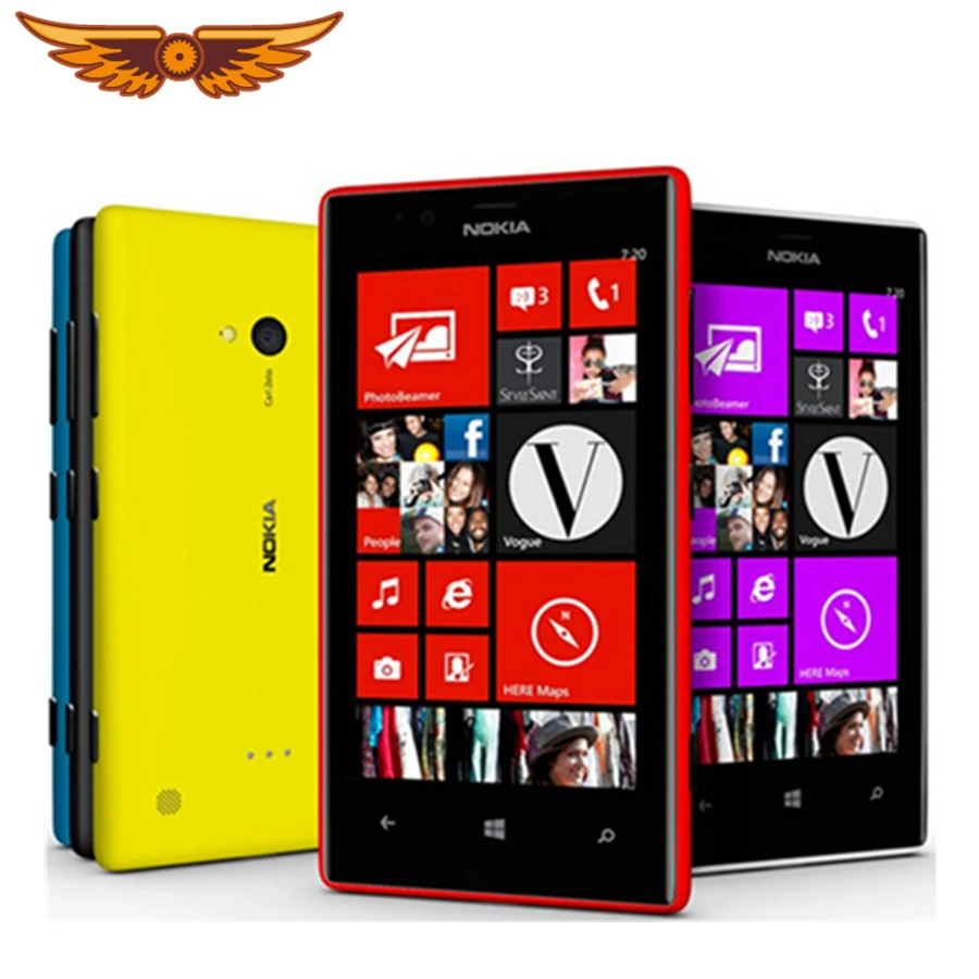 Разблокированный 720 Nokia Lumia 720 Windows Phone 8 двухъядерный 1,0 GHz камера 6.7MP rom 8GB 4," ips емкостный 3g мобильный телефон