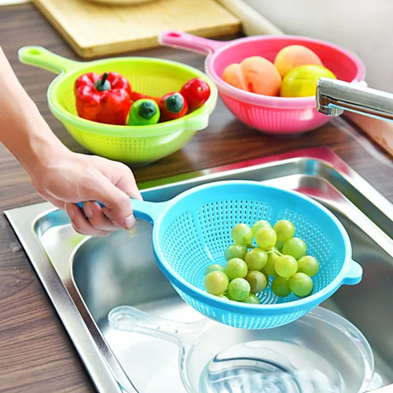 Ручная стирка фруктами двойной уровень Кухонные принадлежности для мытья овощей фруктов рис пластиковые сэкономить время очистки стирка
