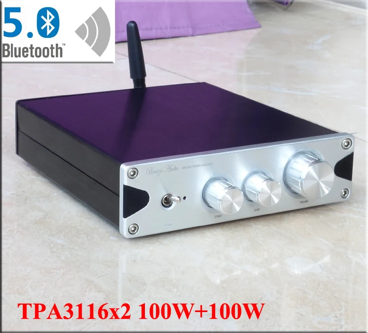 2018 New Breeze Audio BL10C Bluetooth@5.0 CSR8765 HiFi 2.0 Digital Audio Amplifier 100W*2 Dual TPA3116 Bass&Treble Adjustable 2018 New Breeze Audio BL10C Bluetooth@5.0 CSR8765 HiFi 2.0 Digital Audio Amplifier 100W*2 Dual TPA3116 Bass&Treble Adjustable