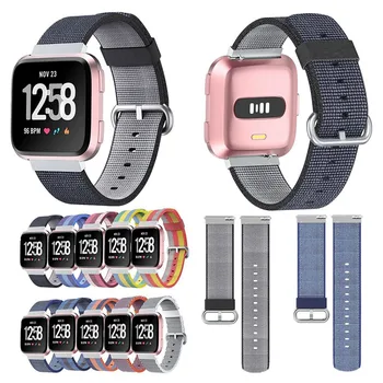 

New Durable Fashion Nylon Fabric Replacement Wristband Wrist Bands Watch Band Strap Accessories for Fitbit Versa Sport Smartband