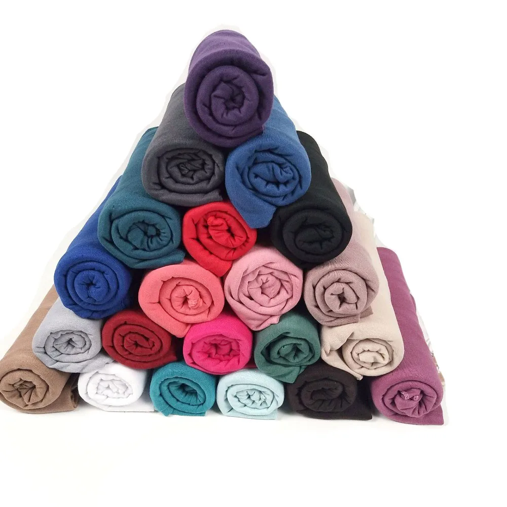 31 цвет высокое качество Джерси-шарф хлопок простой эластичность шали Макси хиджаб длинный мусульманский тюрбан длинные шарфы/шарф 10 шт./партия
