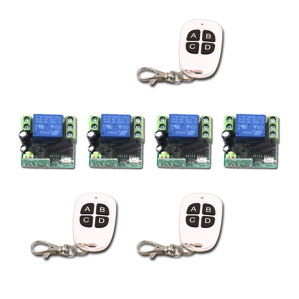Household Smart Home DC12V Mini 315/433mhz 1CH Wireless RF Remote Control Instantaneous Switch 3Transmitter+4 Receiver Household Smart Home DC12V Mini 315/433mhz 1CH Wireless RF Remote Control Instantaneous Switch 3Transmitter+4 Receiver