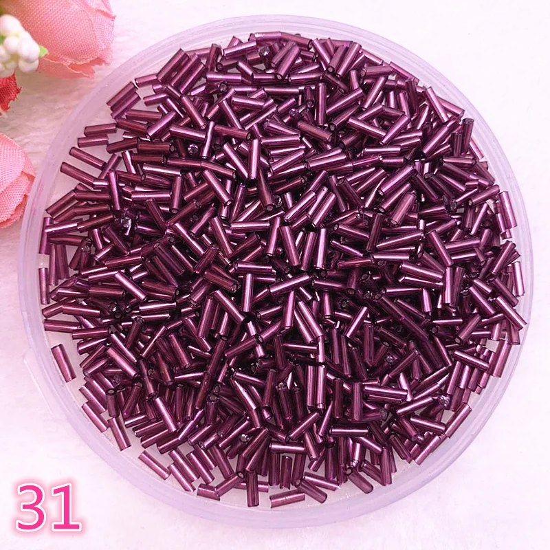 

New 2*6.5mm 400pcs/lot Czech Cylindrical Glass Bugle Beads European Seed Long Tube Two Hole Loose Beads for Jewelry Making #31