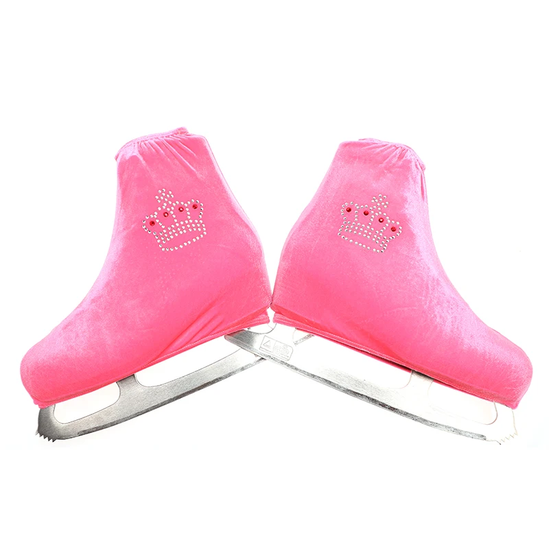 Nasinaya обувь для фигурного катания бархатная Крышка для детей взрослых защитные роликовые коньки аксессуары для катания на коньках блестящие стразы 14 - Цвет: pink