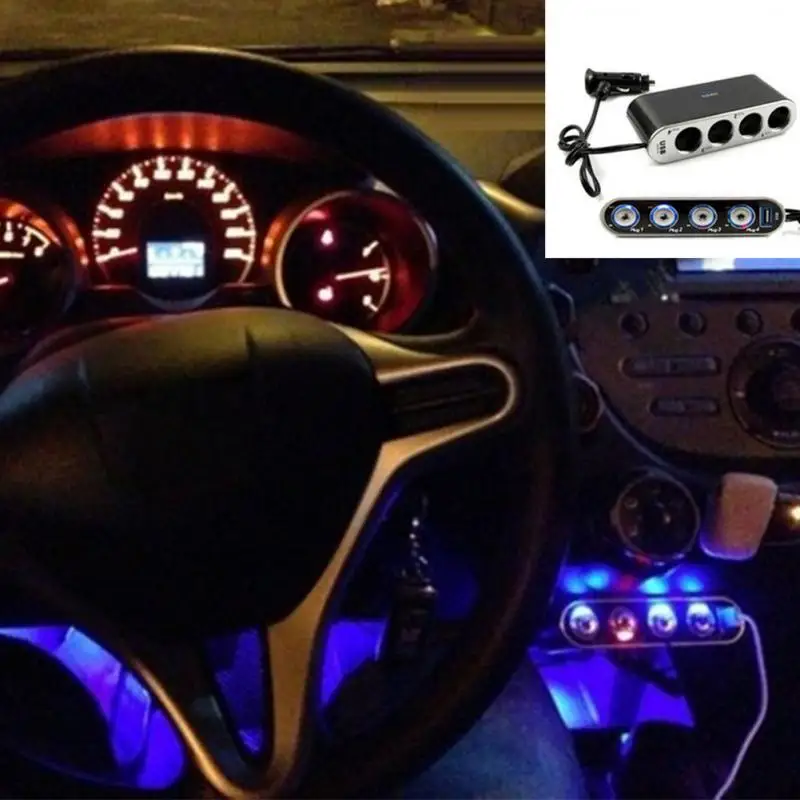 Автомобиль Авто Зажигалка для сигарет розетка разветвитель + Порты USB переходник